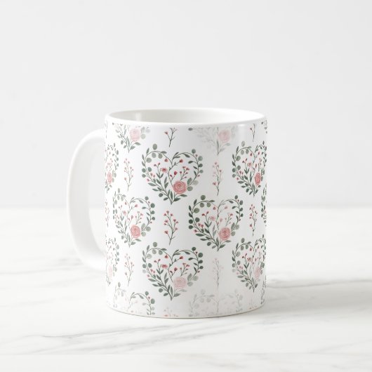 Botanical heart valentine kaffeetasse (Vorderseite Links)