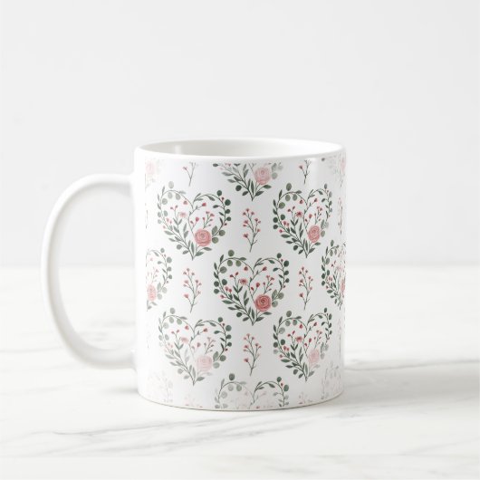 Botanical heart valentine kaffeetasse (Links)