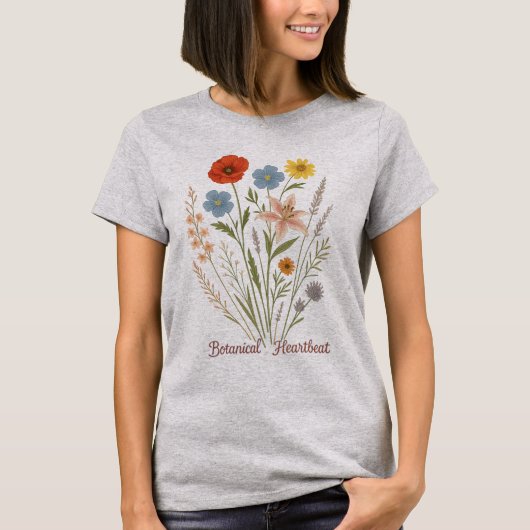 Botanical Heartbeat- dgn by Maaya Prints, Women's T-Shirt (Vorderseite)