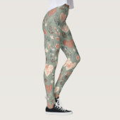 Botanical Hearts Romantic Floral Seamless Pattern Leggings (Rechts)