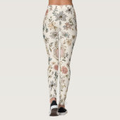 Botanical Hearts Romantic Floral Valentine Pattern Leggings (Rückseite)