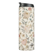 Botanical Hearts Romantic Floral Valentine Pattern Thermosbecher (Nach rechts gedreht)