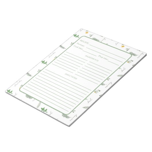Botanical Herb Recipe Notizblock (angewinkelt)