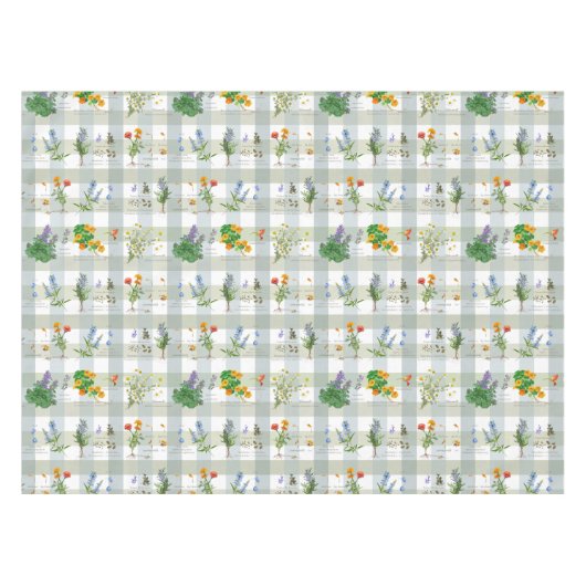 Botanical Herbal checkered Tischdecke (Vorderseite (Horizontal))