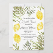 Botanical Herbs Lemons Watercolor Bridal Shower  Einladung (Vorderseite)