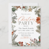 Botanical Holiday Watercolor Christmas Party Einladung (Vorderseite)