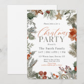 Botanical Holiday Watercolor Christmas Party Einladung (Vorne/Hinten)