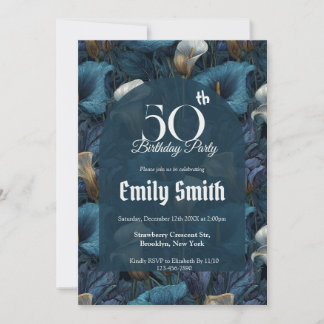 Botanical Inspired Call Lilies Sparkle  Einladung