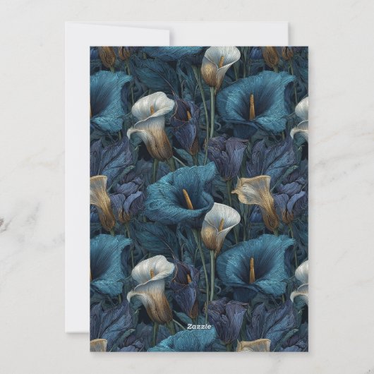 Botanical Inspired Call Lilies Sparkle  Einladung (Rückseite)