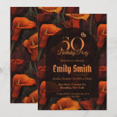 Botanical Inspired Call Lilies Sparkle Summer Part Einladung (Vorne/Hinten)