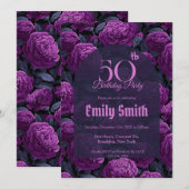 Botanical Inspired Carnation Accent 15Th Birthday  Einladung (Vorne/Hinten)