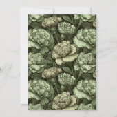 Botanical Inspired Carnation Accent Custom  Einladung (Rückseite)