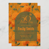 Botanical Inspired Carnation Fantasy Birthday Part Einladung (Vorne/Hinten)