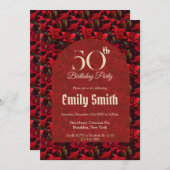 Botanical Inspired Lilies Flower Happy Birthday Einladung (Vorne/Hinten)