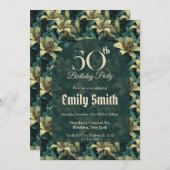 Botanical Inspired Lilies Luxury Birthday Event Einladung (Vorne/Hinten)