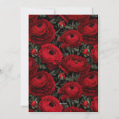 Botanical Inspired Ranunculus Accent Birthday  Einladung (Rückseite)