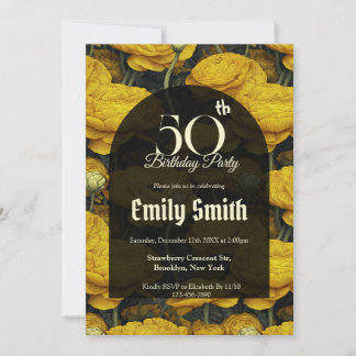 Botanical Inspired Ranunculus Fantasy Summer Party Einladung