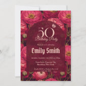 Botanical Inspired Ranunculus Sparkle Romantic  Einladung (Vorderseite)