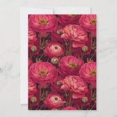 Botanical Inspired Ranunculus Sparkle Romantic  Einladung (Rückseite)