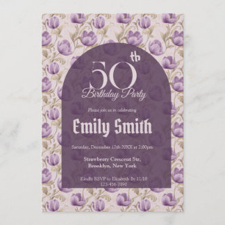 Botanical Inspired Tulip Flower Mom’S Birthday Einladung