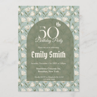 Botanical Inspired Tulip Luxury Birthday Einladung