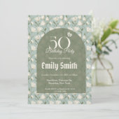 Botanical Inspired Tulip Luxury Birthday Einladung (Stehend Vorderseite)