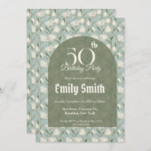 Botanical Inspired Tulip Luxury Birthday Einladung (Vorne/Hinten)