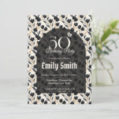 Botanical Inspired Tulip Sparkle Birthday Present Einladung (Stehend Vorderseite)