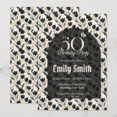 Botanical Inspired Tulip Sparkle Birthday Present Einladung (Vorne/Hinten)