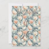 Botanical Inspired Tulip Themed Custom Birthday Einladung (Rückseite)