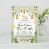 Botanical Islamic Iftar Invitation with Quran Einladung (Stehend Vorderseite)