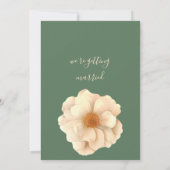 Botanical ivory pink coral green floral wedding einladung (Rückseite)