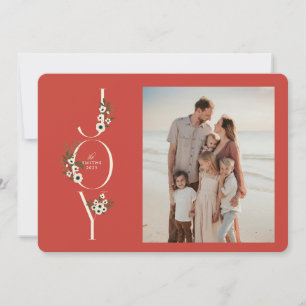 Botanical JOY Christmas Card Feiertagskarte