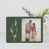 Botanical JOY Christmas Card Feiertagskarte (Stehend Vorderseite)