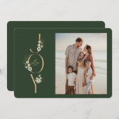 Botanical JOY Christmas Card Feiertagskarte (Vorne/Hinten)