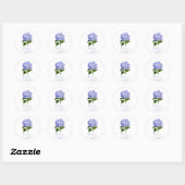 Botanical Lavender Hydrangea Script Vielen Dank Runder Aufkleber (Blatt)