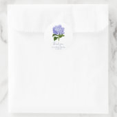 Botanical Lavender Hydrangea Script Vielen Dank Runder Aufkleber (Tasche)