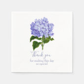 Botanical Lavender Hydrangea Script Vielen Dank Serviette (Vorderseite)