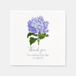 Botanical Lavender Hydrangea Script Vielen Dank Serviette
