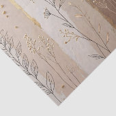 Botanical Leaves and Flowers Beige and Brown Seidenpapier (Ausschnitt)