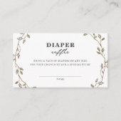 Botanical Leaves Diaper Raffle Enclosure Card Begleitkarte (Vorderseite)