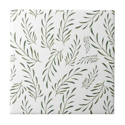 Botanical Leaves seamless Pattern Fliese (Vorderseite)