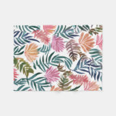 Botanical Leaves Watercolor | Floral Colorful Leaf Fleecedecke (Vorderseite (Horizontal))