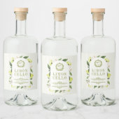Botanical Lemon Frame Limoncello  Alkoholflaschenetikett (Flaschen)