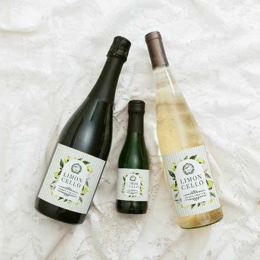 Botanical Lemon Frame Limoncello  Schaumweinetikett