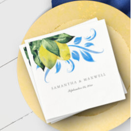Botanical Lemon Wedding Table Decor Serviette