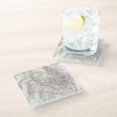 Botanical Lilac Glasuntersetzer (Schrägansicht)