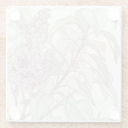 Botanical Lilac Glasuntersetzer (Rückseite)