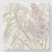 Botanical Lilac Steinuntersetzer (Vorderseite)