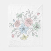 Botanical Line Art Garden Fleecedecke (Vorderseite)